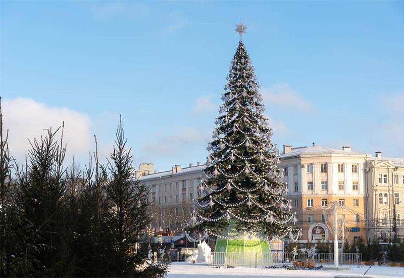 Площадь Ленина главная елка Новый год Воронеж